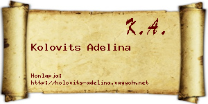 Kolovits Adelina névjegykártya